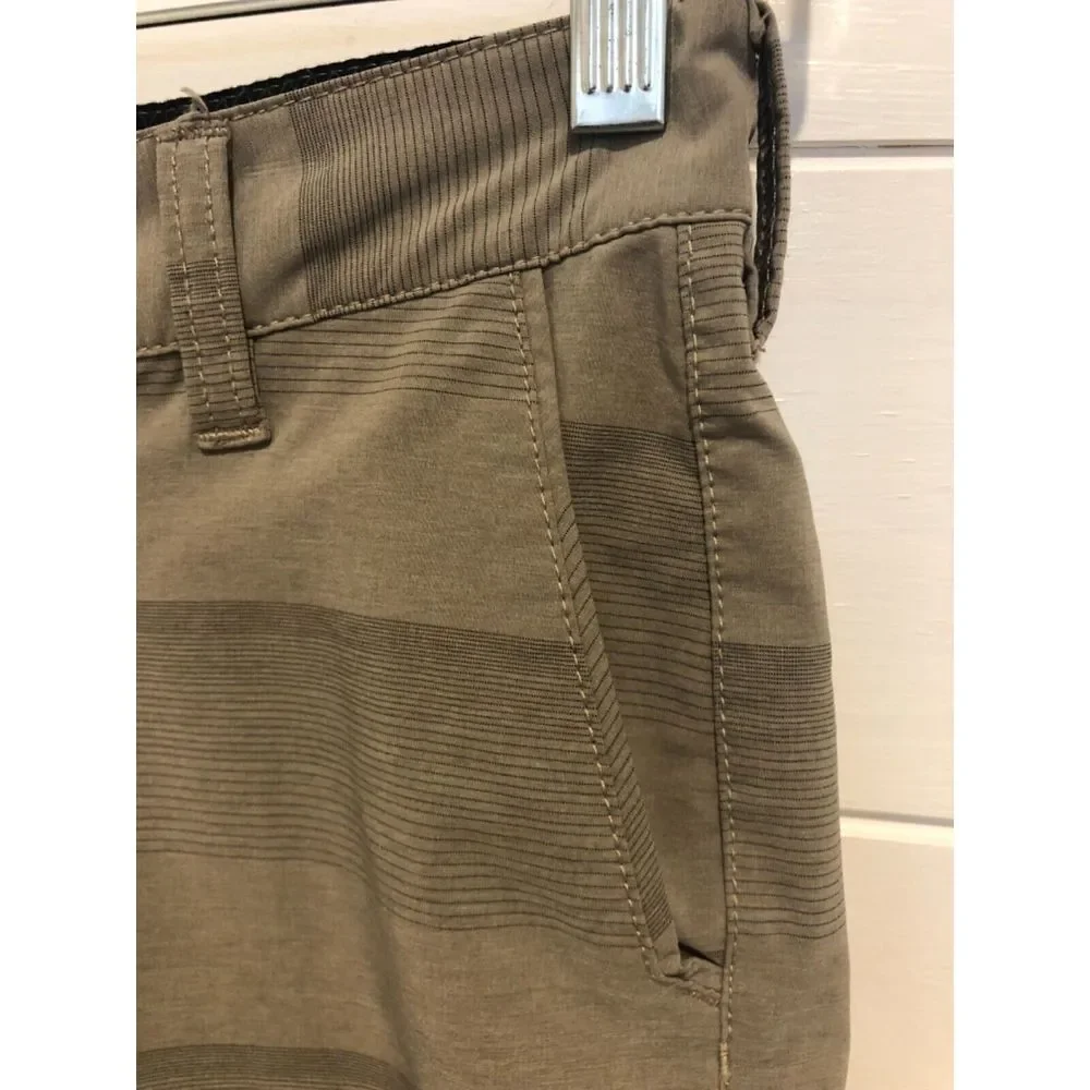 MENS‎ BILLABONG TAN KHAKI STRIPE HYBRID SHORTS SZ 25 SUBMERSIBLES BOARD SHORTS